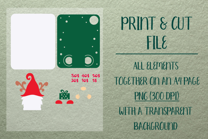 gnome-christmas-card-money-holder-template