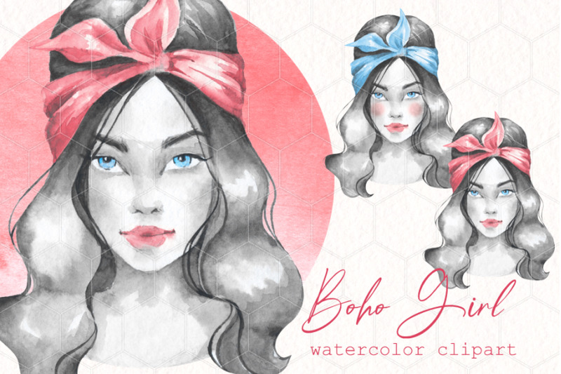 boho-girl-watercolor-clipart