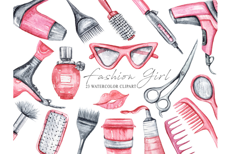 watercolor-fashion-clipart-23-png-files-beauty-salon-set