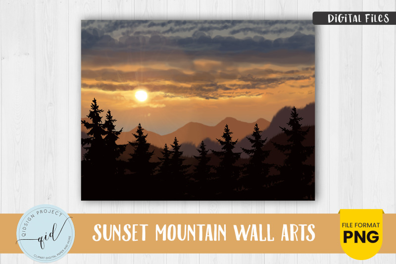 sunset-mountain-wall-art-illustration