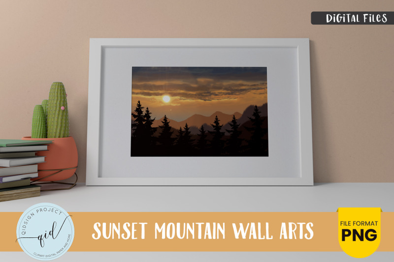 sunset-mountain-wall-art-illustration