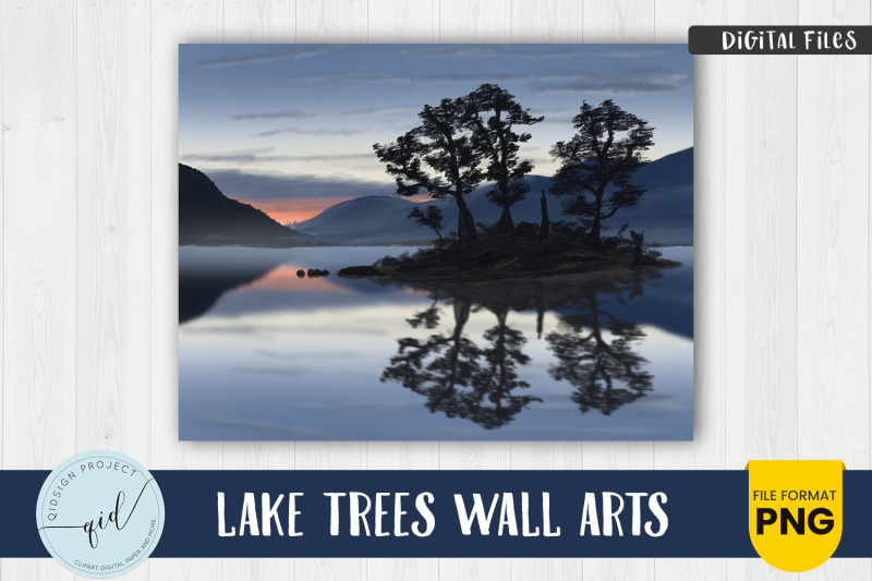 lake-trees-wall-arts-illustration