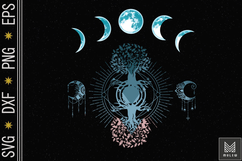 phases-the-moon-tree-meditate-yoga