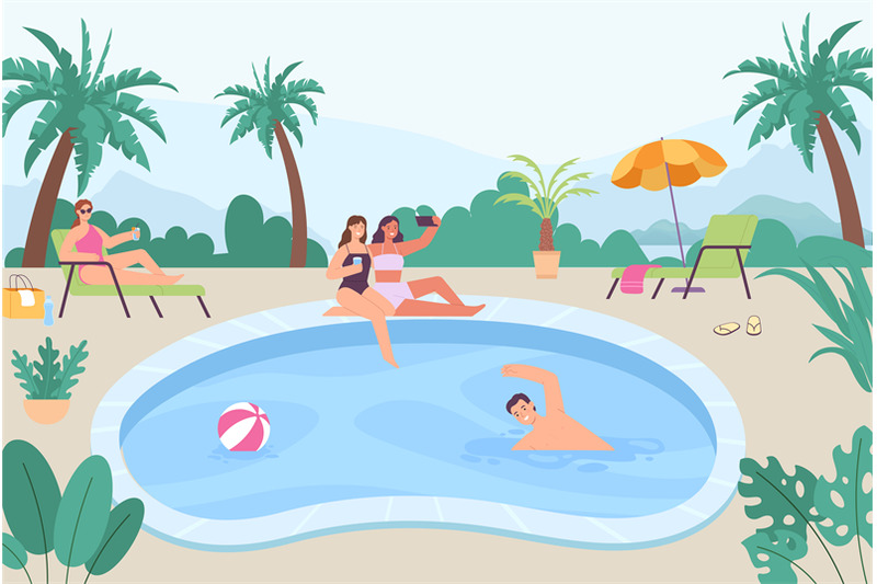 people-at-outdoor-swimming-pool-women-friends-sitting-on-border-and-t