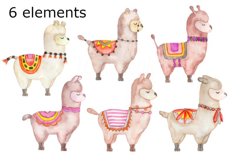 watercolor-llama-2-clipart-alpaca