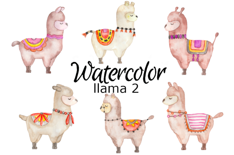 watercolor-llama-2-clipart-alpaca