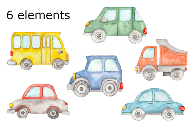 cars-watercolor-clipart