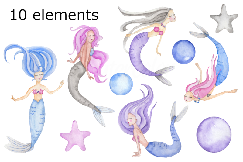 mermaid-2-watercolor-clipart