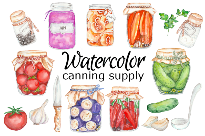 canning-supply-watercolor-clipart