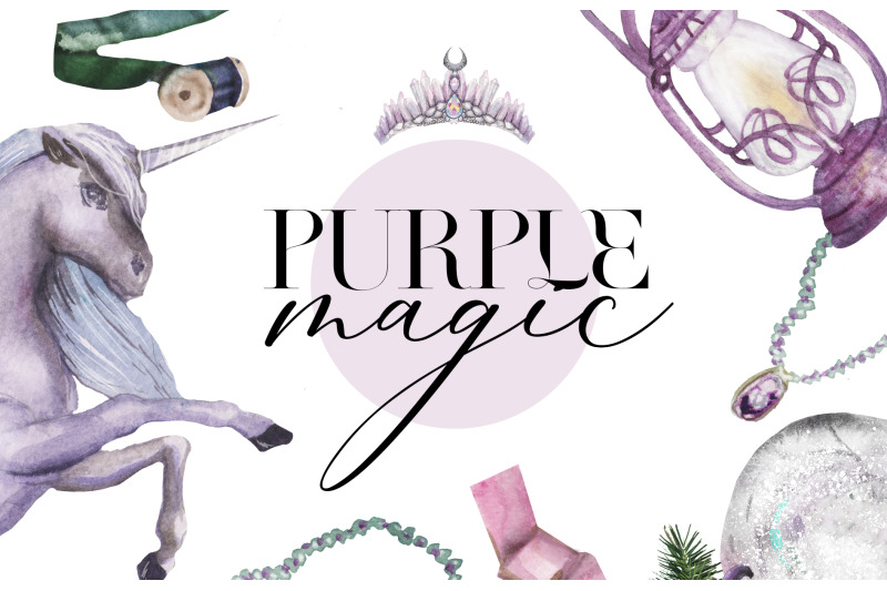 purple-magic-watercolor-mystic-illustrations-set