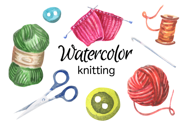 knitting-watercolor-clip-art