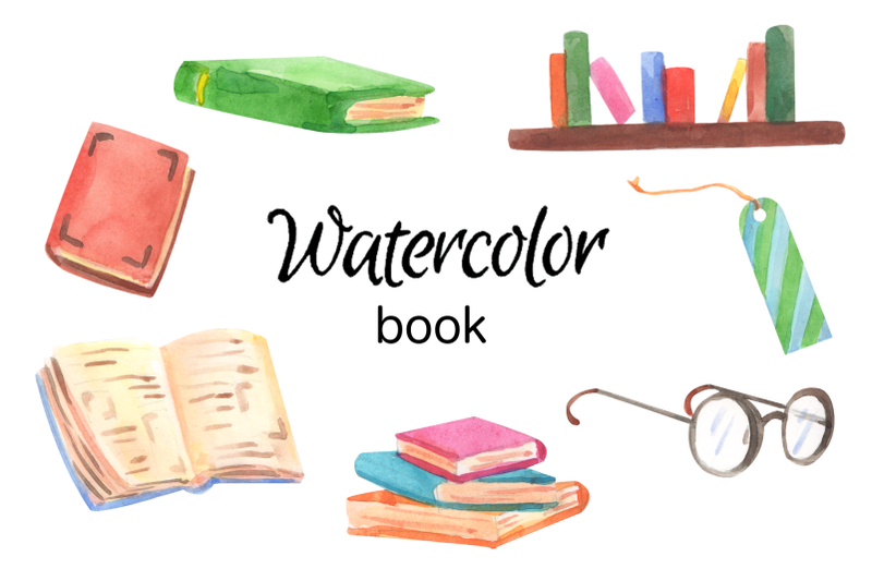 watercolor-books-clip-art