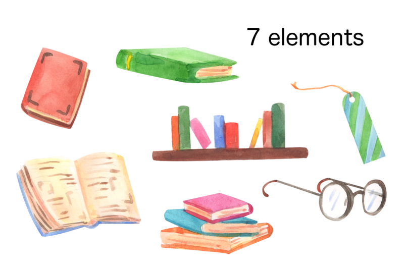 watercolor-books-clip-art