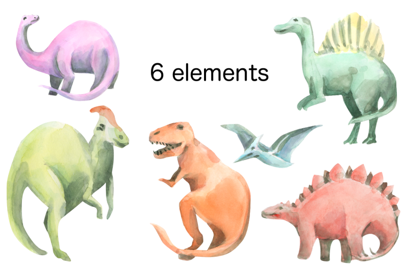 dinosaurs-watercolor-clipart