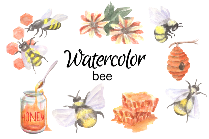 bee-watercolor-clipart