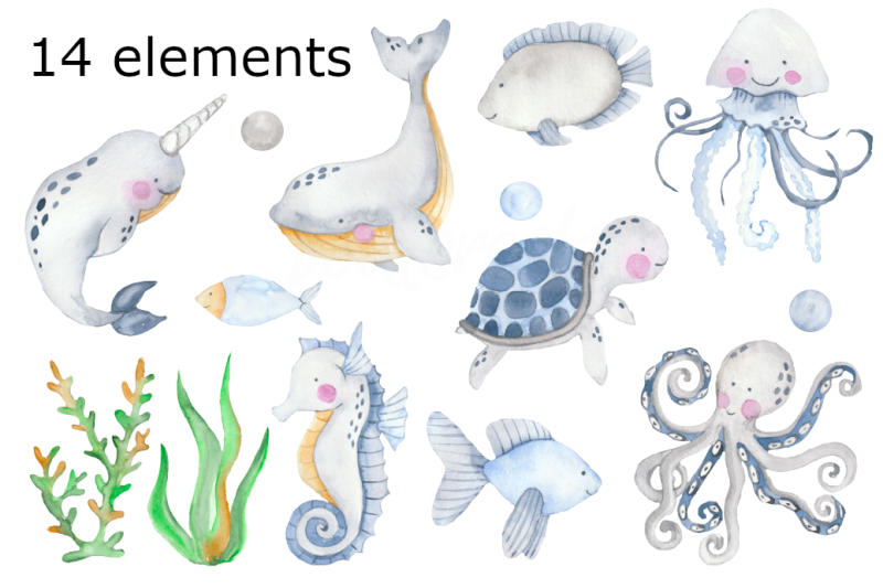 ocean-friends-watercolor-clipart