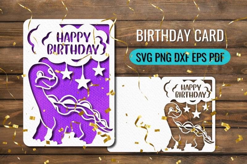 dinosaur-birthday-card-papercut-svg