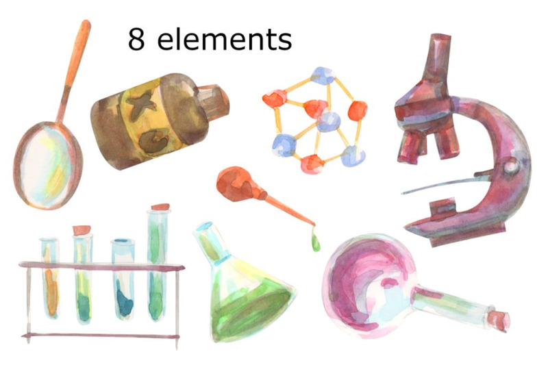 science-lab-watercolor-clip-art