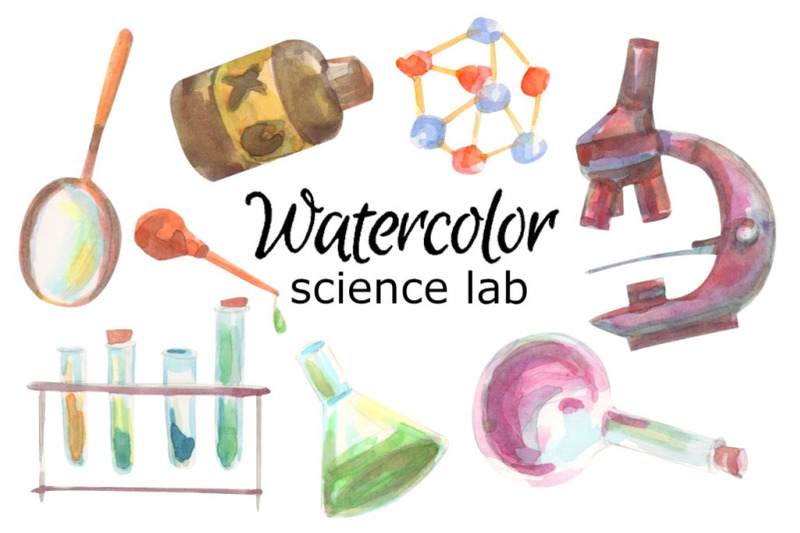 science-lab-watercolor-clip-art