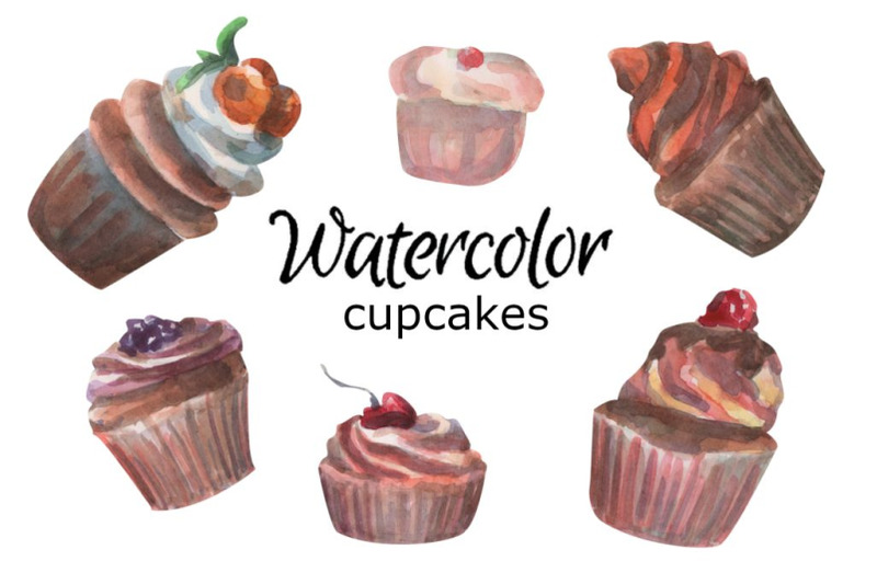 cupcakes-watercolor-clip-art