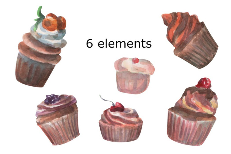 cupcakes-watercolor-clip-art