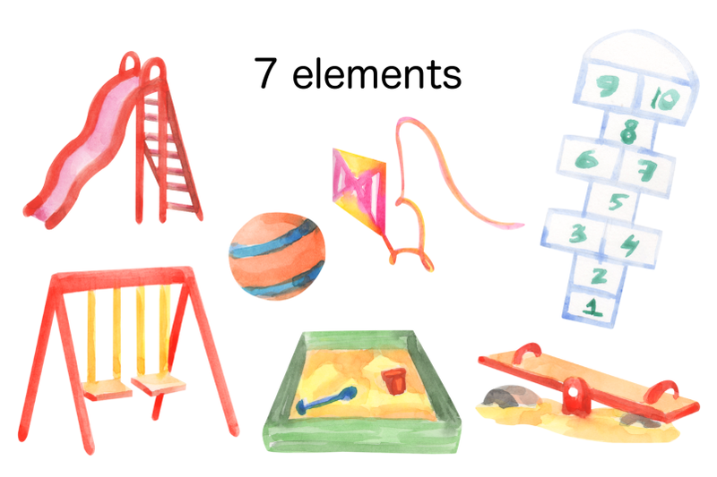 playground-watercolor-clip-art