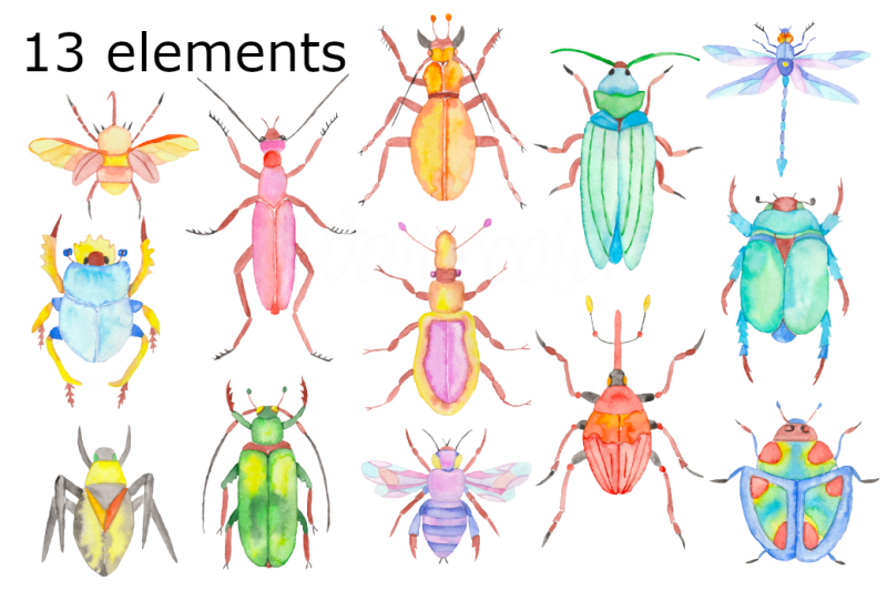 watercolor-retro-bugs-clipart