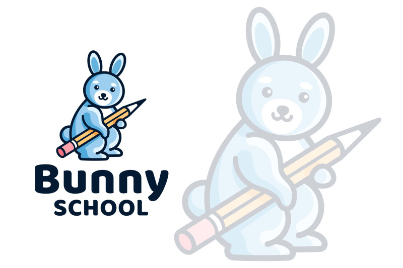 bunny-school-kids-logo-template