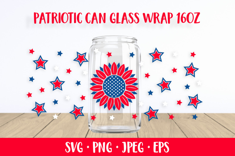 patriotic-sunflower-can-glass-wrap-svg-4th-of-july-glass-can