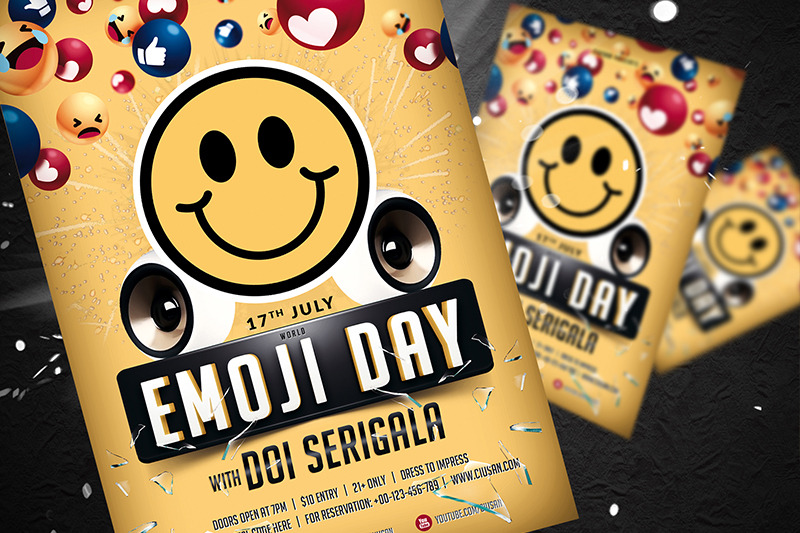 world-emoji-day-flyer-template