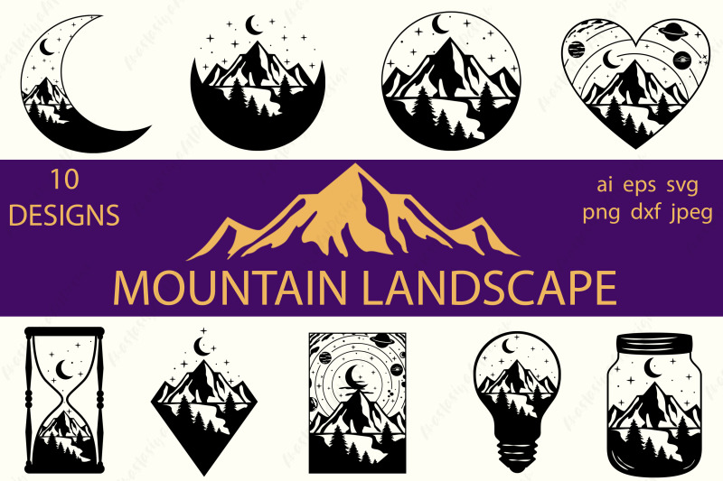 mountain-landscape-bundle-outdoor-svg-nature-silhouette