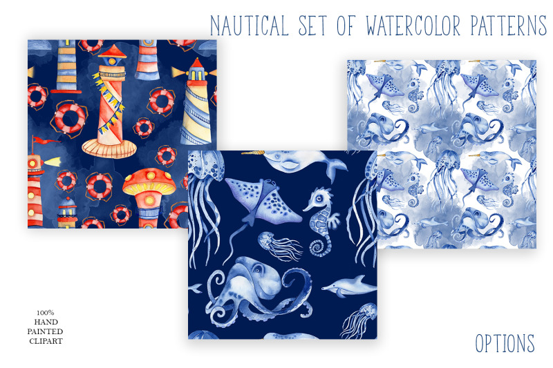 nautical-set-of-watercolor-patterns