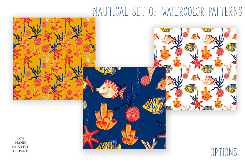 nautical-set-of-watercolor-patterns