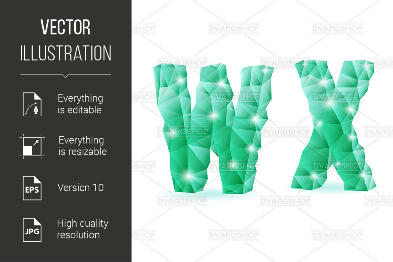 emerald-green-polygonal-font