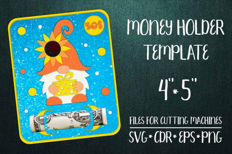 gnome-and-sunflower-birthday-card-money-holder-template