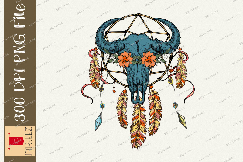 bull-skull-dream-catcher-western-design