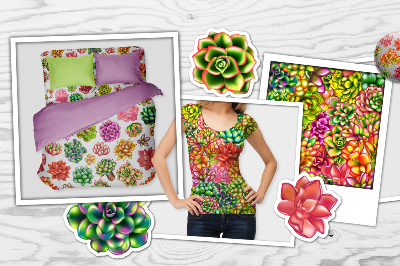 bright-juicy-succulents-two-summer-seamless-patterns