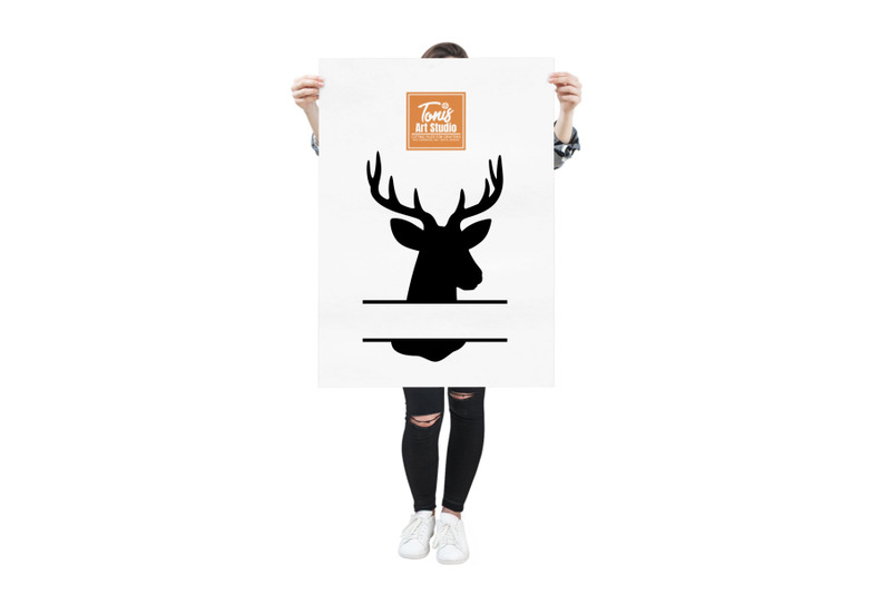 deer-split-monogram-svg-deer-head-svg-hunting-svg-deer-silhouette-s