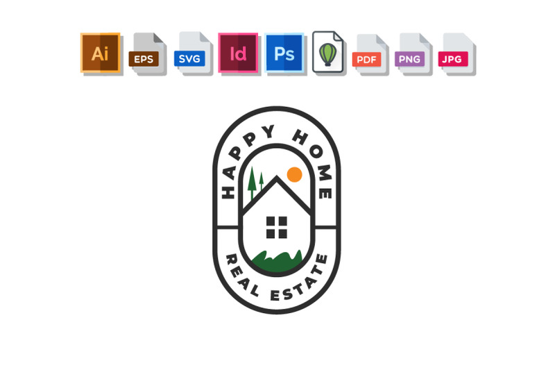 happy-home-real-estate-logo-template