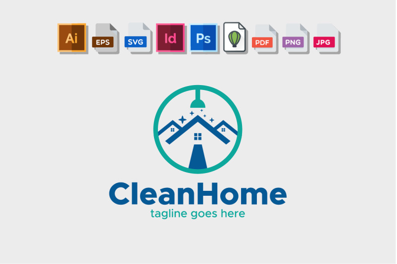 home-cleaning-logo-template