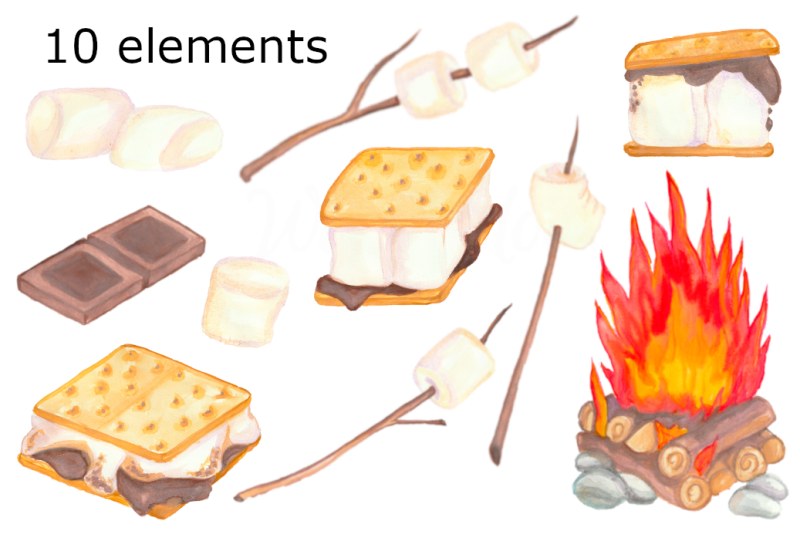 watercor-smores-clip-art