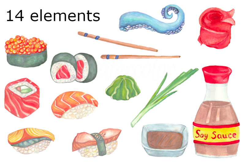 sushi-watercolor-clip-art