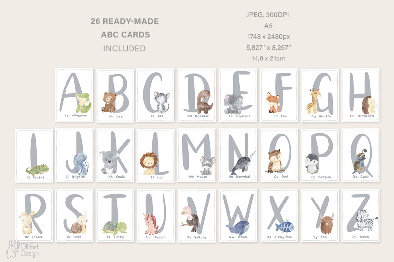 alphabet-animals-clipart-watercolor