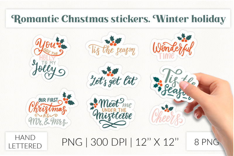 romantic-christmas-stickers-mistletoe-mr-mrs-christmas-stickers