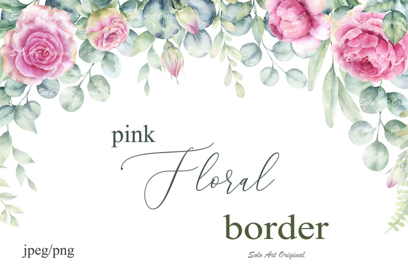 eucalyptus-pink-roses-border-clipart-greenery-floral
