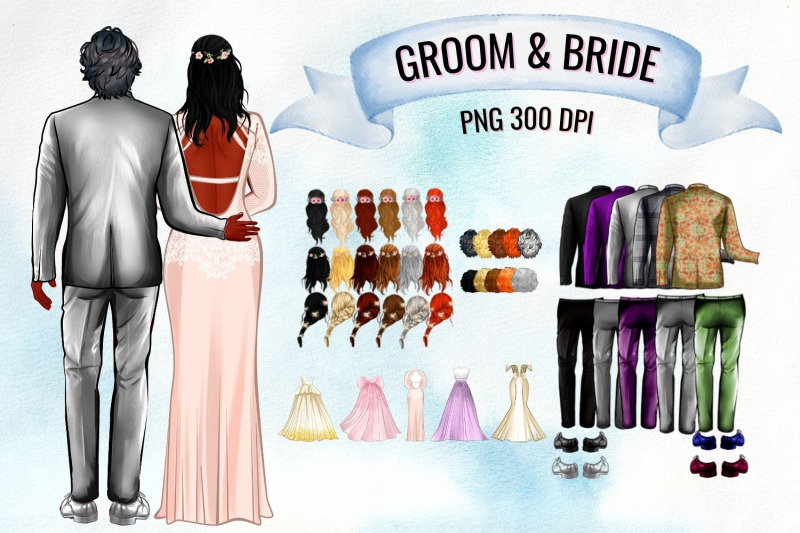 groom-amp-bride-wedding-day-clipart