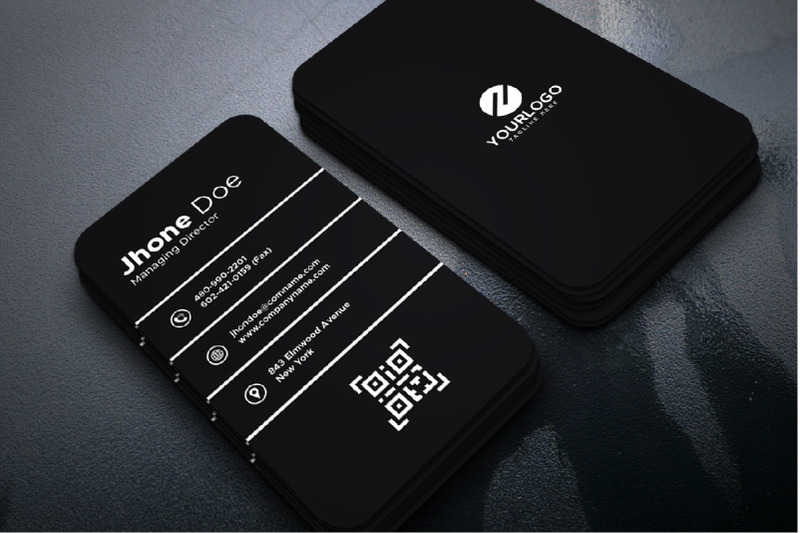 black-portrait-business-card