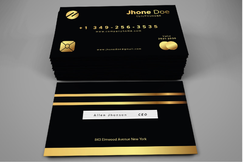 credit-card-style-golden-black-business-card