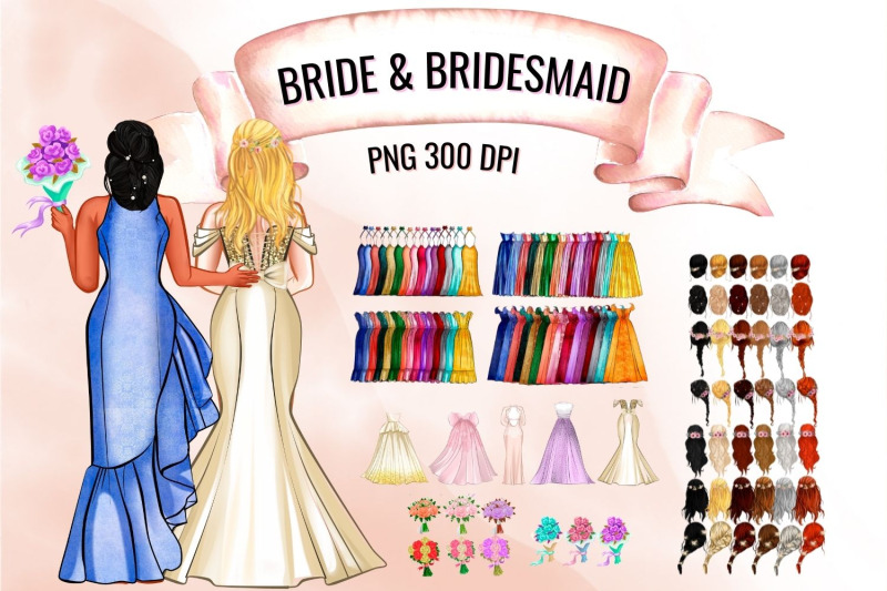 bride-and-bridesmaid-creator-clipart