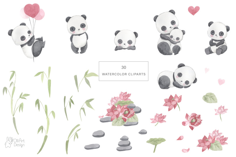 panda-clipart-watercolor-baby-animal